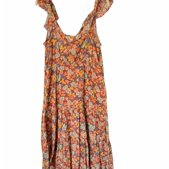 Veronica Beard Malgosia Floral Cotton Ruffle Cottagecore Vintage Midi Dress 10 - Picture 7 of 12